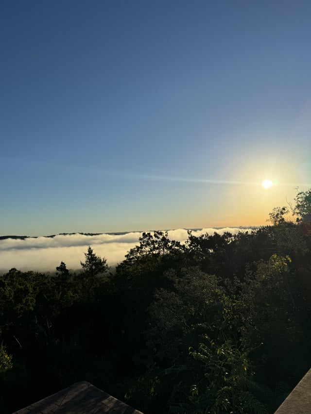 beautiful sunrise and view of fog from my place in Westlake Hills 