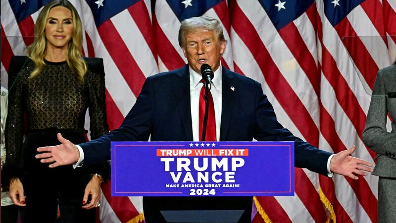 Republican presidential candidate Donald Trump speaks during an election night event at the West Palm Beach Convention Center in West Palm Beach, Florida.