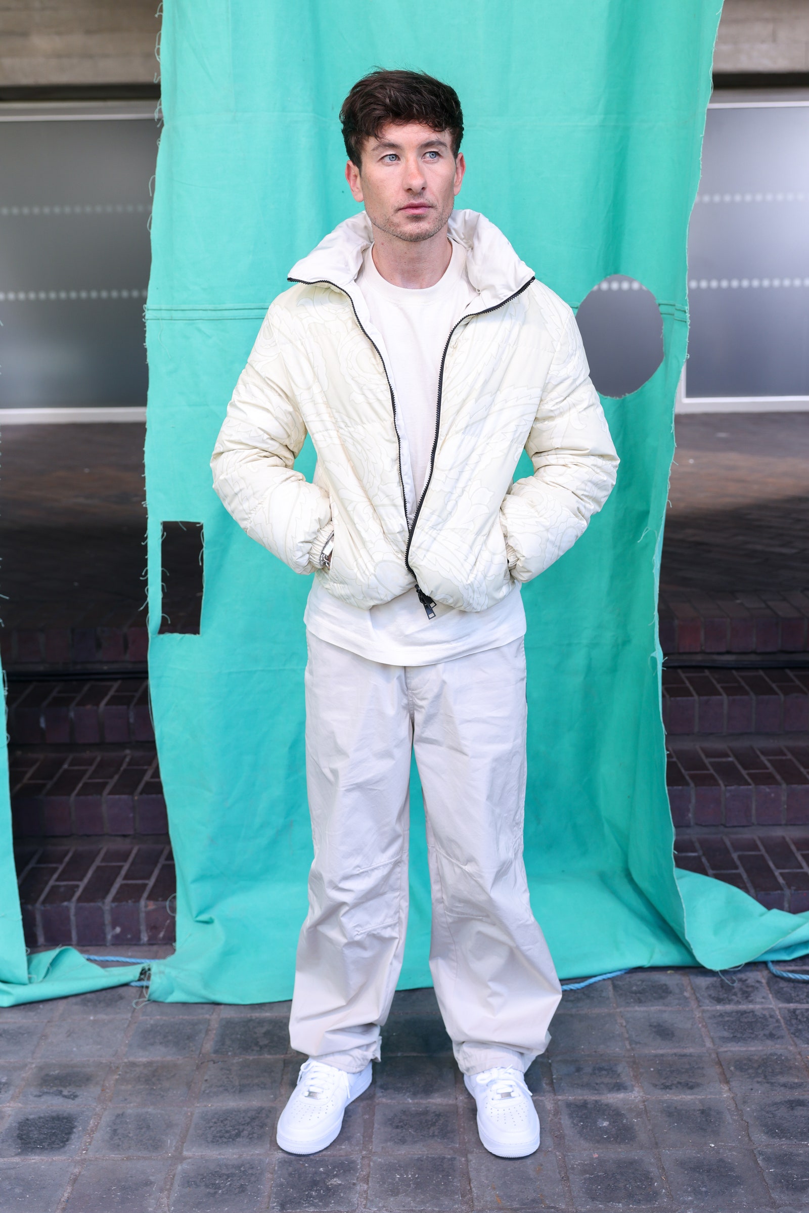 LONDON ENGLAND  SEPTEMBER 16 Barry Keoghan attends the Burberry Summer 2025 show during London Fashion Week at The...