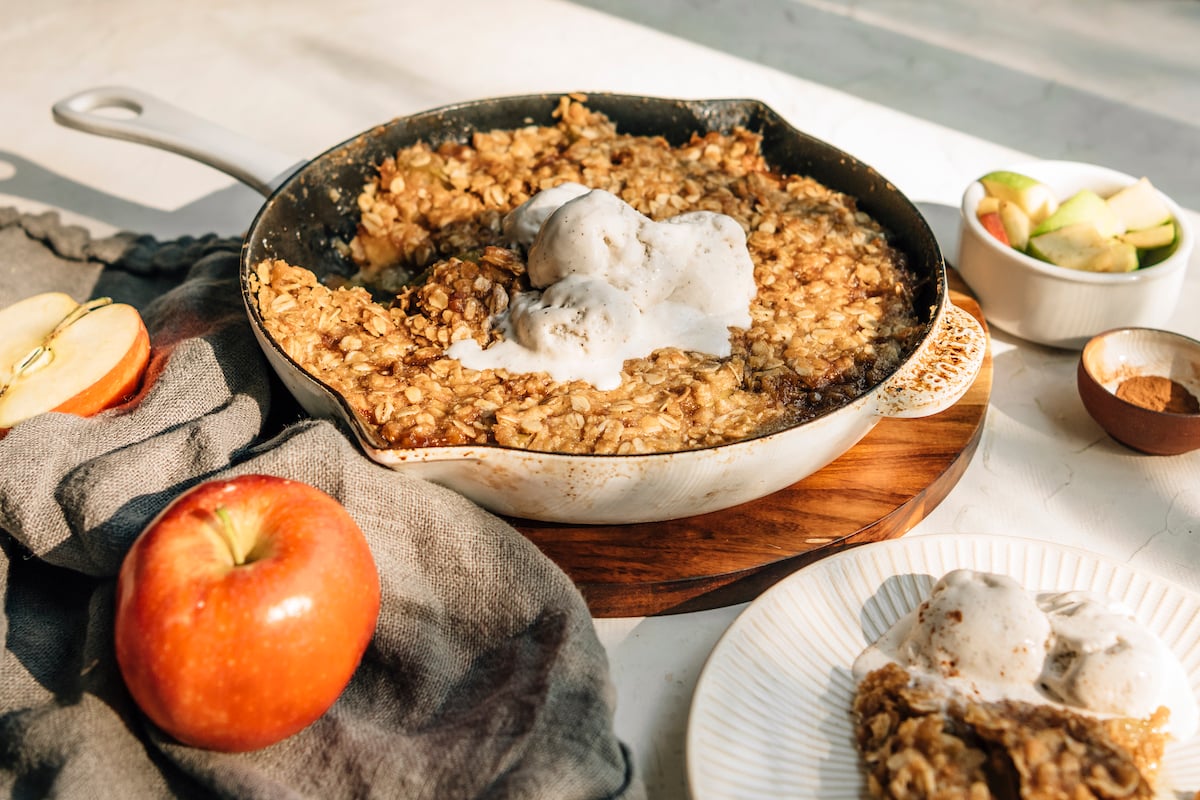 brown butter bourbon apple crisp