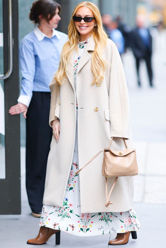 Lindsay Lohan is seen in Hudson Square on November 20, 2024 in New York City.