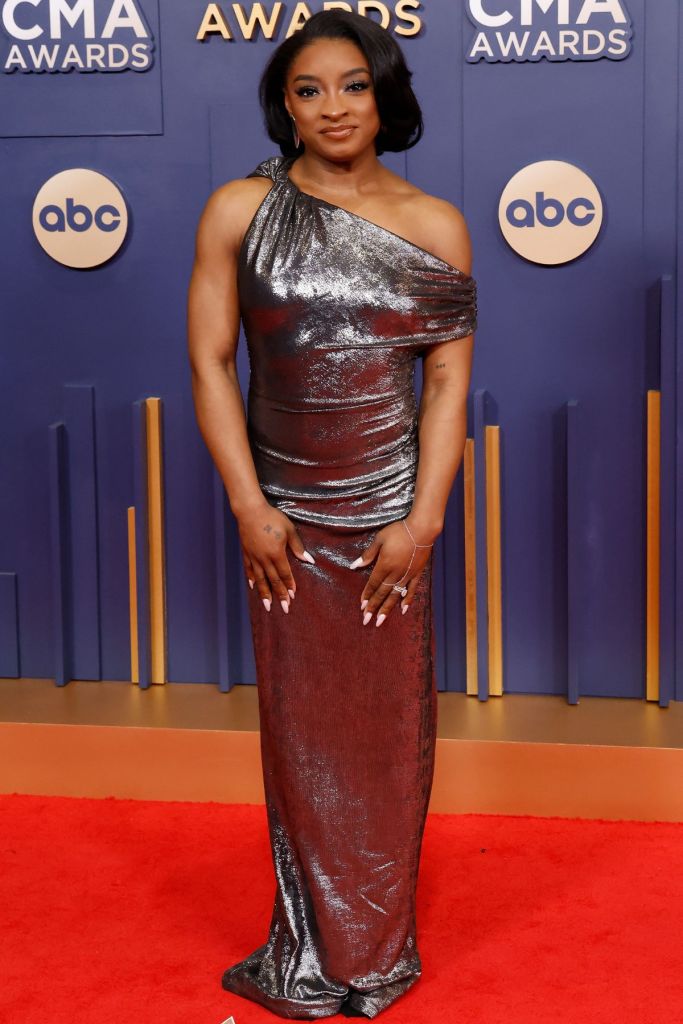 Simone Biles attends the 2024 CMA Awards at Music City Center on November 20, 2024 in Nashville, Tennessee.