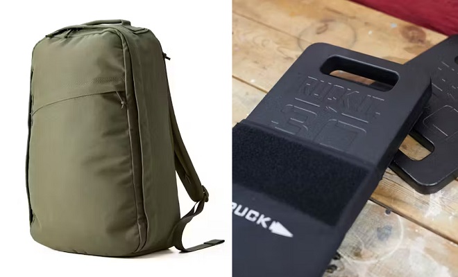 Huckberry X GORUCK GR1 Slick Backpack 26L and GORUCK Ruck Plate 30LB