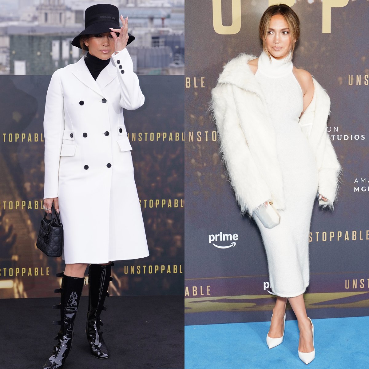 Jennifer Lopez brings winter fashion to London in white-hot Dior and Magda Butrym outfits for Unstoppable premiere and photocall