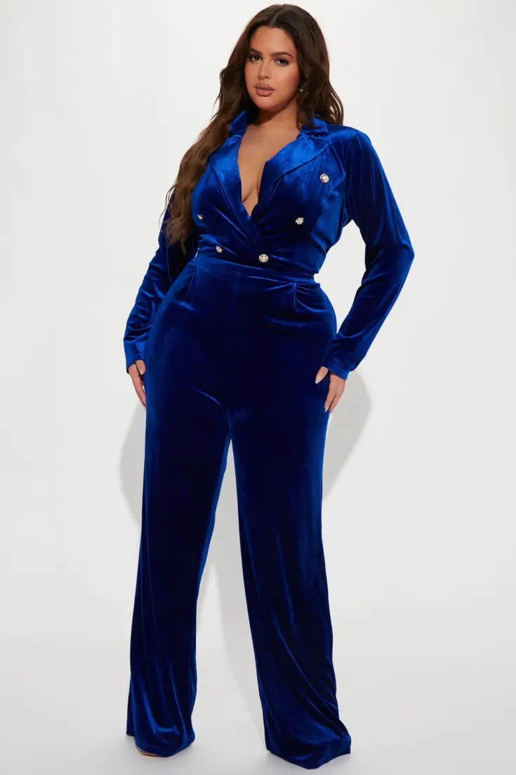 Maryann Velvet Jumpsuit Royal