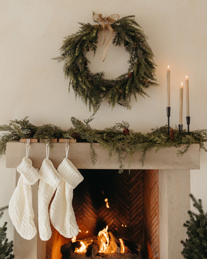 Camille Styles Christmas mantel