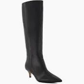 Dune London Kitten Heeled Leather Knee High Boots