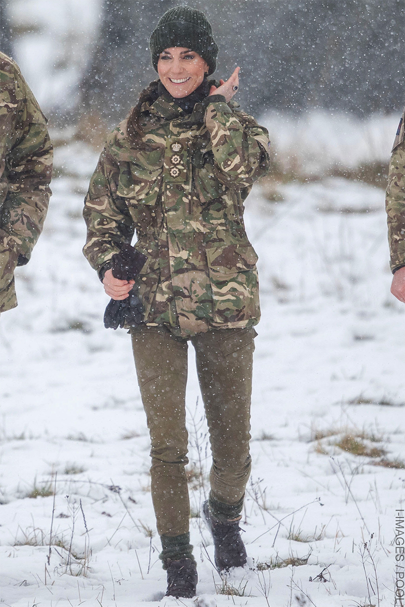 Princess Kate wears camouflage on a royal engagement with the Irish Guards.