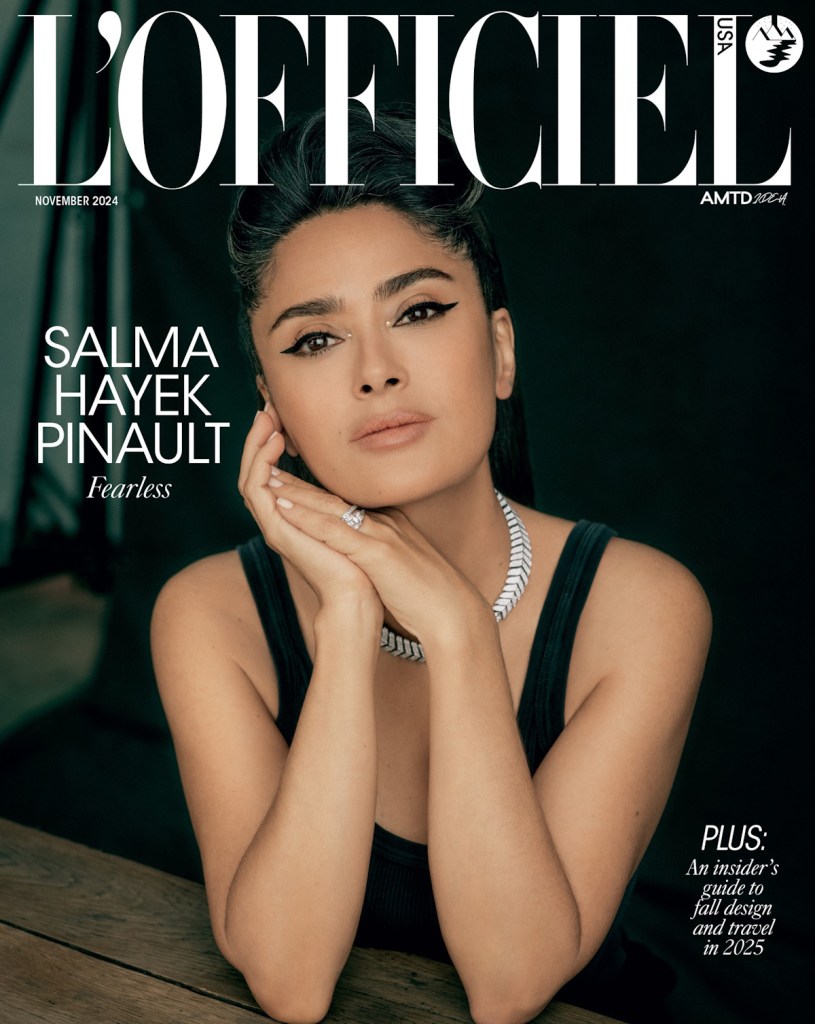 US L'Officiel November 2024 : Salma Hayek by Charlie Gray