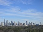 Blimp over downtown Austin