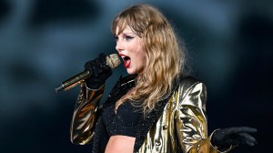 Taylor Swift performs onstage during "Taylor Swift | The Eras Tour" at Wembley Stadium on August 15, 2024 in London, England.