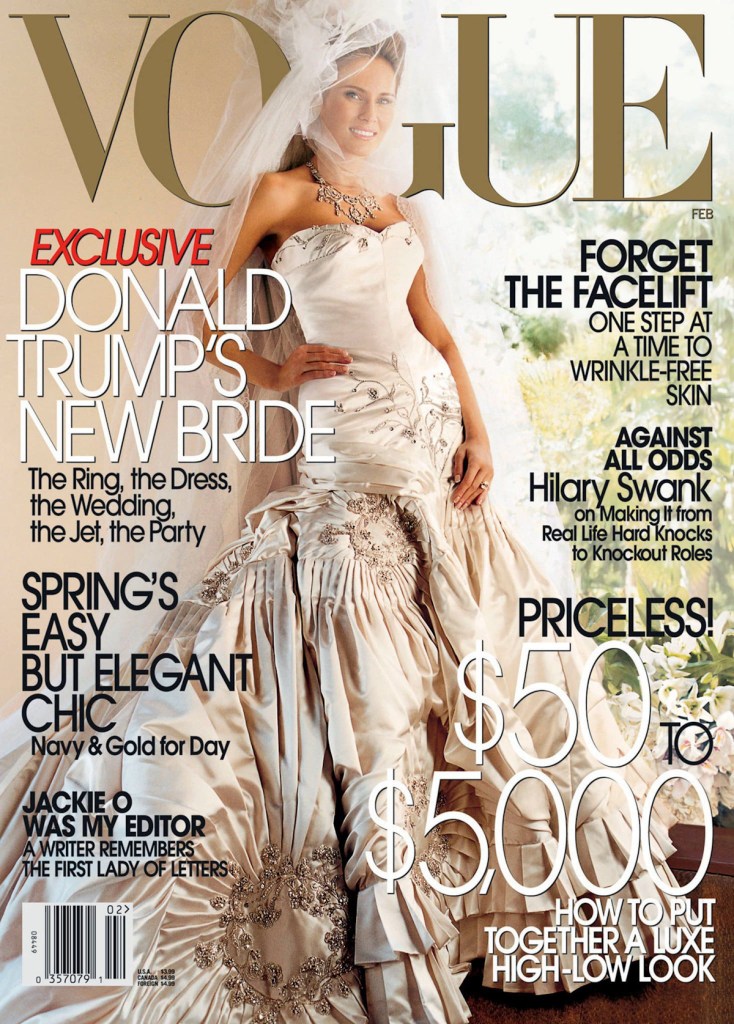 US Vogue February 2005 : Melania Trump by Mario Testino (Edited by Anna Wintour)