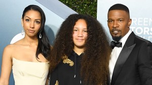 LOS ANGELES, CALIFORNIA - JANUARY 19: Corinne Foxx, Annalise Bishop and Jamie Foxx arrives at the 26th Annual Screen Actors Guild Awards at The Shrine Auditorium on January 19, 2020 in Los Angeles, California.