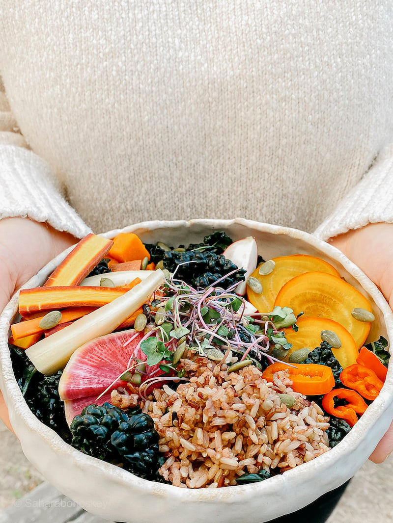 Autumn Grain Bowl with Quick Pickled Vegetables