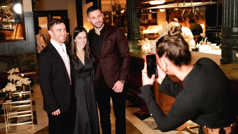 ShopMy co-founders Harry Rein, Tiffany Lopinsky, Chris Tinsley at their New York Fashion week dinner in February.