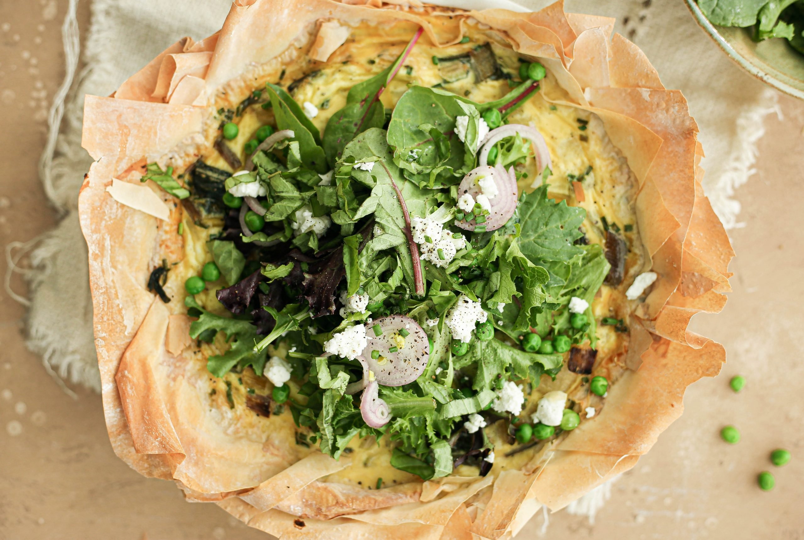 easy spring onion quiche