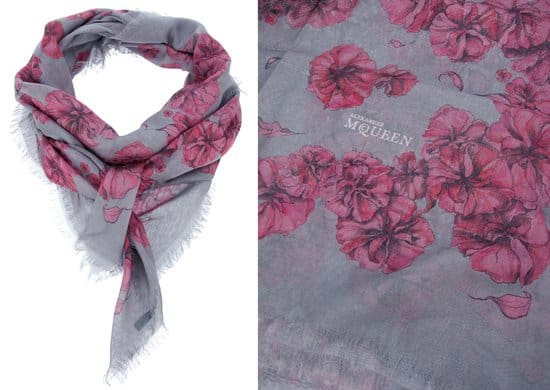 Alexander McQueen Floral Scarf