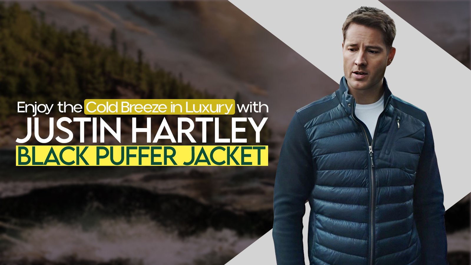 Tracker 2024 TV Series Outfits Justin Hartley Black Puffer Jacket