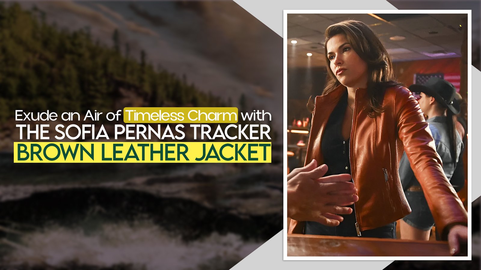 Exude an Air of Timeless Charm with the Sofia Pernas Tracker Brown Leather Jacket