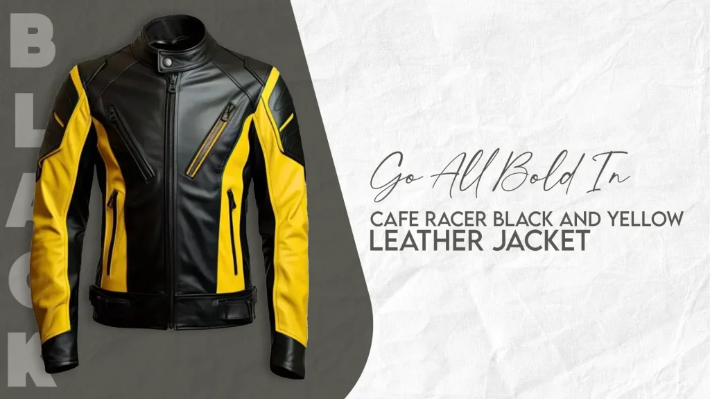 cafe racer​ black and yellow leather jacket​