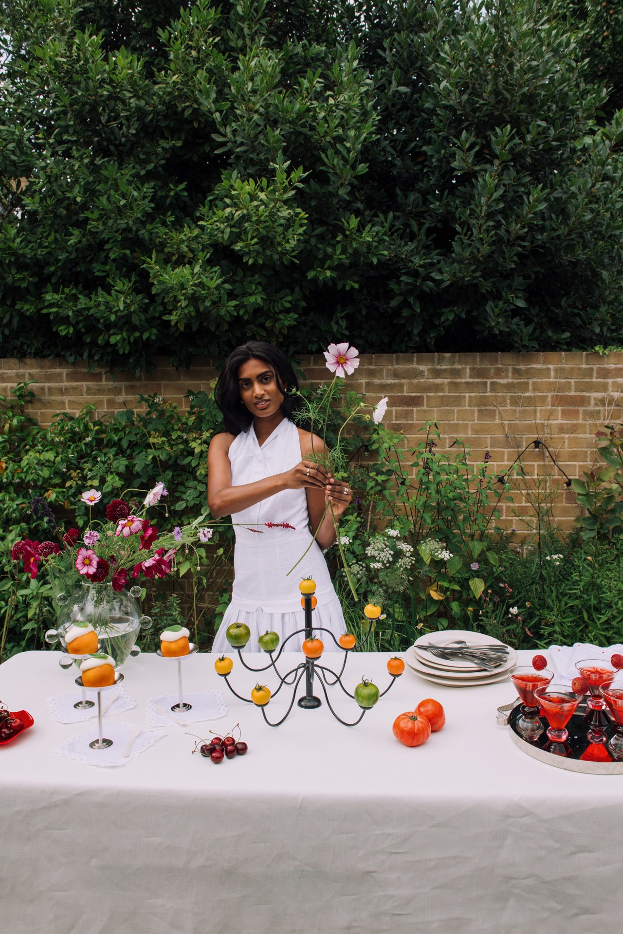 Image may contain Sahithya Jagannathan Adult Person Outdoors Nature Brunch Food Sitting Accessories and Jewelry