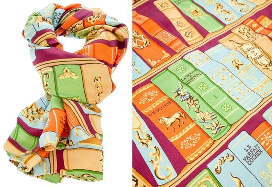 Hermès Vintage Bookshelf Printed Scarf