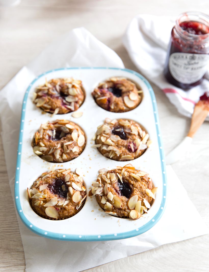 gluten-free jam-filled muffins