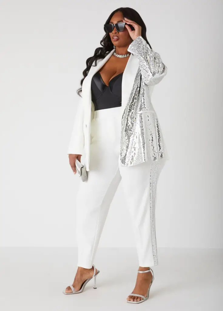 Sequined Double Breasted Blazer