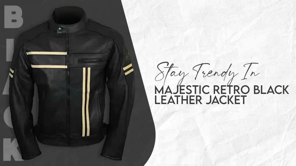 retro black leather jacket 