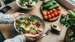 a plate of healthy food