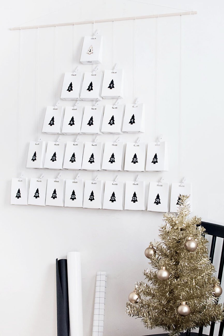 DIY Modern Advent Calendar - diy christmas decorations