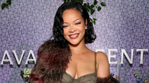 Rihanna Styles Lingerie With a Fur Coat