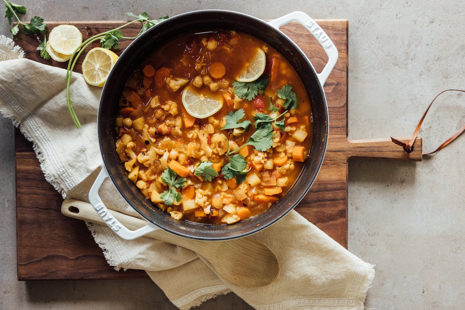 one pot moroccan vegetarian stew recipe, easy healthy dinner