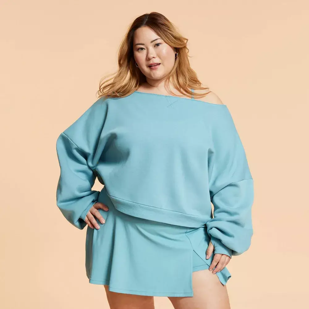 Blogilates x Target.com Women's Dance Studio Off the Shoulder Sweatshirt