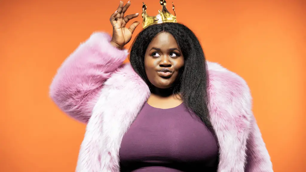 plus size woman with a crown