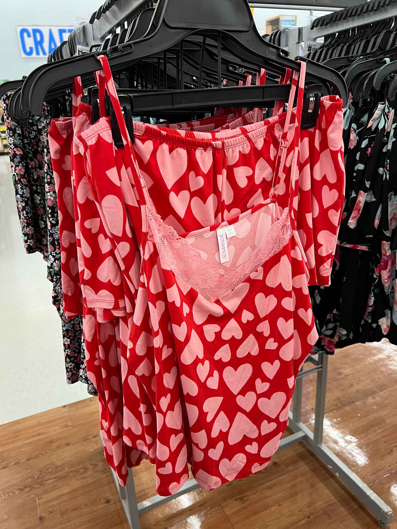 Walmart Valentine's Day heart print pajama set