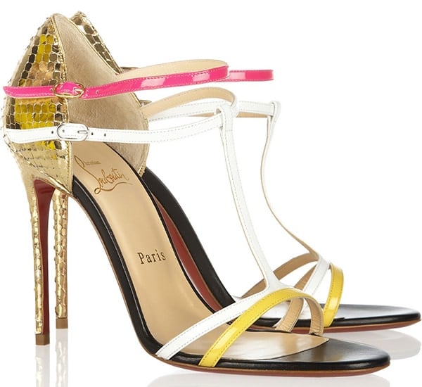 Christian Louboutin "Arnold" Sandals in Gold/Pink/White