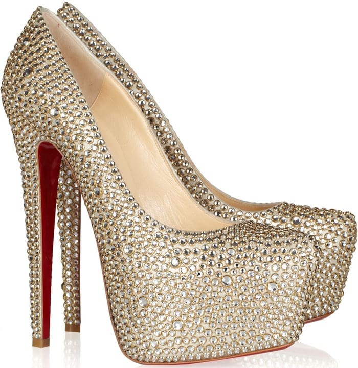 Christian Louboutin Daffodile 160 crystal-embellished suede pumps