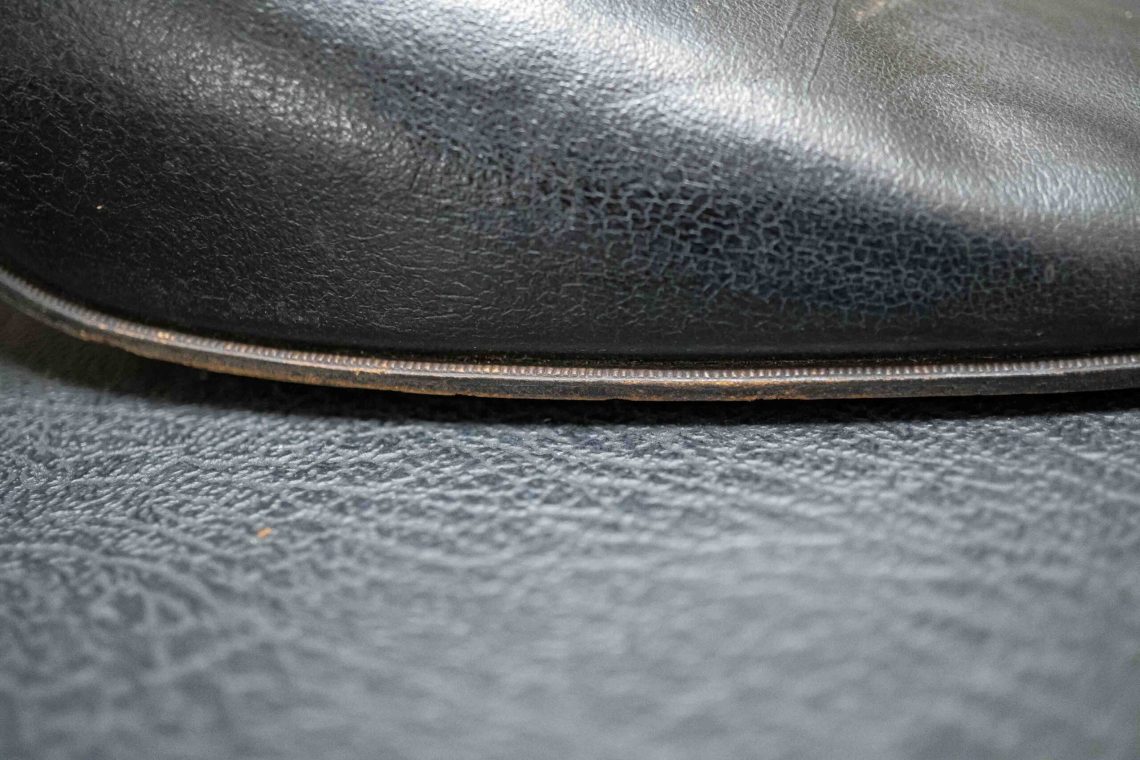 The sole stitching.