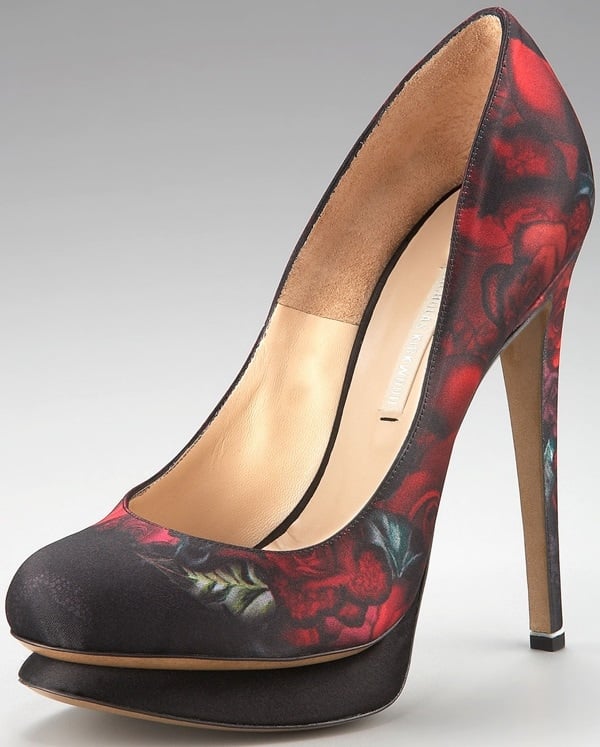 Nicholas Kirkwood floral satin pumps
