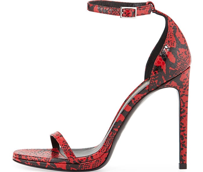 Saint Laurent Jane Snake Embossed Leather Sandals