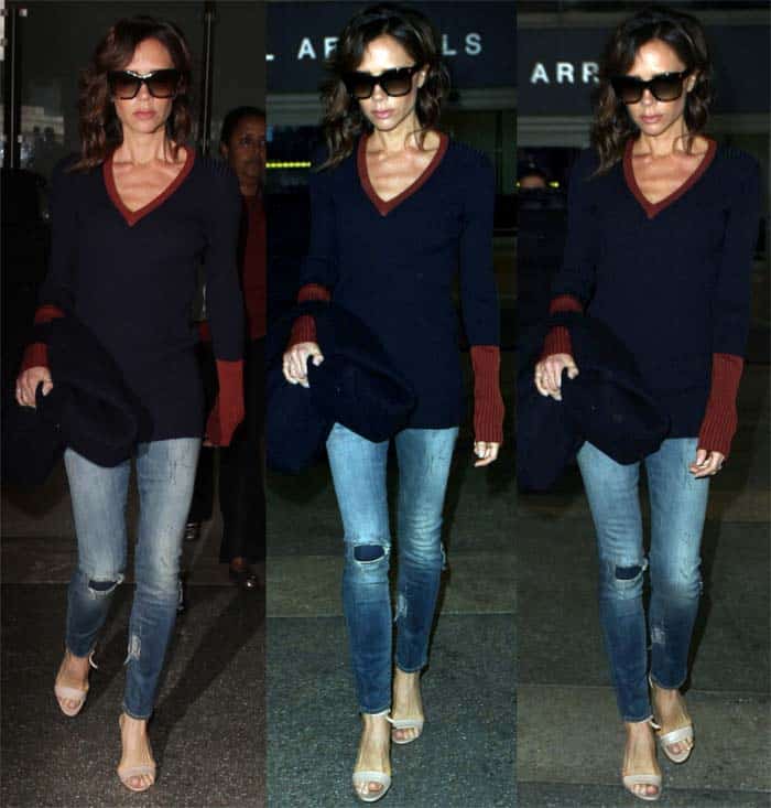 Victoria Beckham exudes effortless style as she strikes a pose at LAX